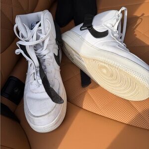 Nike White and Black High-Top Sneakers